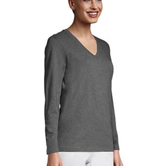 Lands' End Tops - NWT - Women's Relaxed Supima Cotton long Sleeve V-Neck T-Shirt